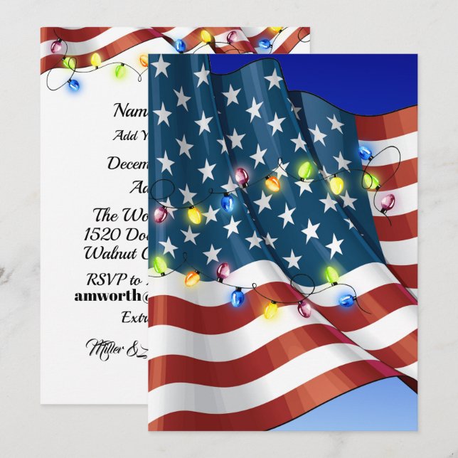 Invitation de vacances patriotique (Devant / Derrière)