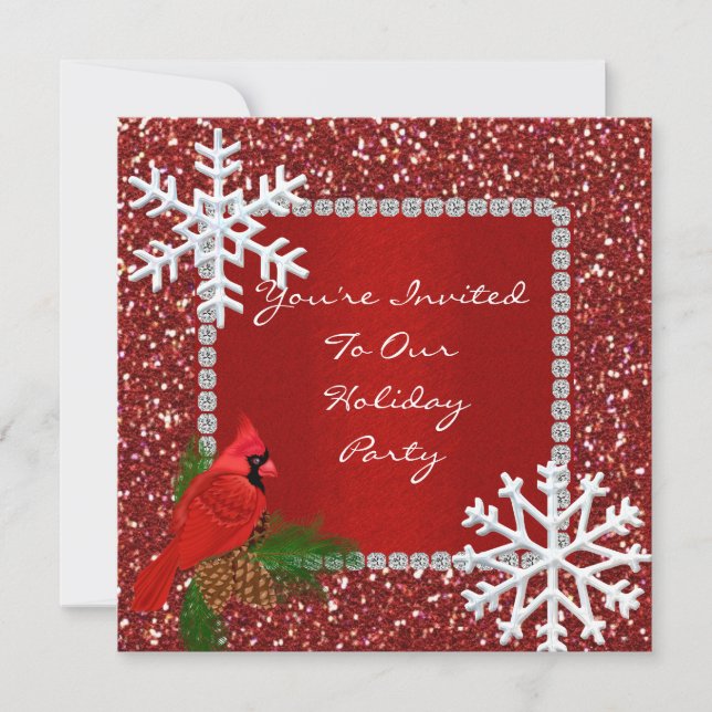 Invitation de vacances SPARKLE avec des FLAKES DE  (Devant)