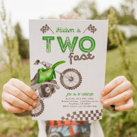 Invitation de vélo de terre vert rapide deux