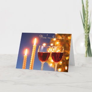 Invitation de vin et de bougie
