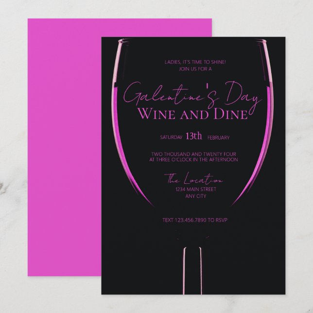 Invitation de vins et de dîners de la Saint-Galent (Devant / Derrière)