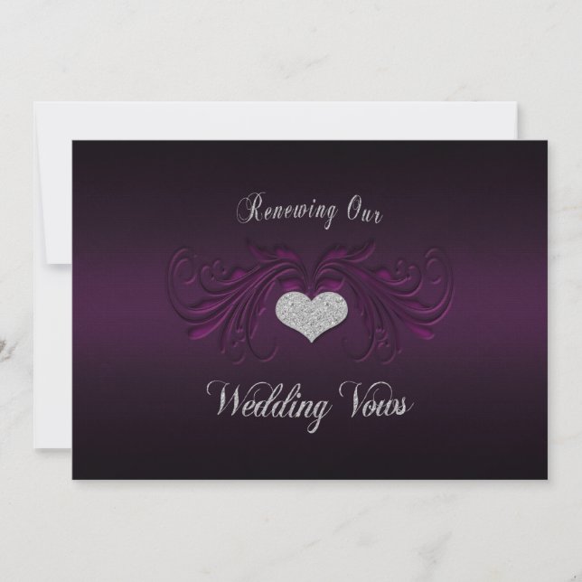 Invitation de voeux de renouvellement mariage - Pu (Devant)