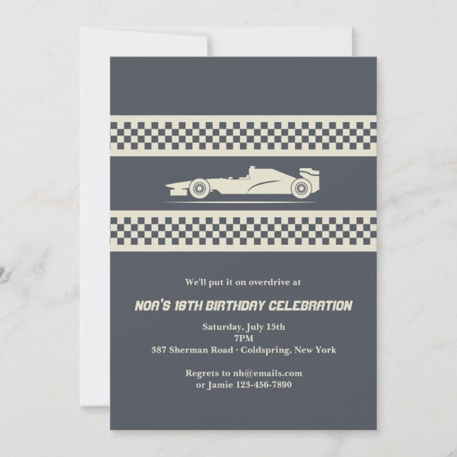 Invitation de voiture de course (Devant)