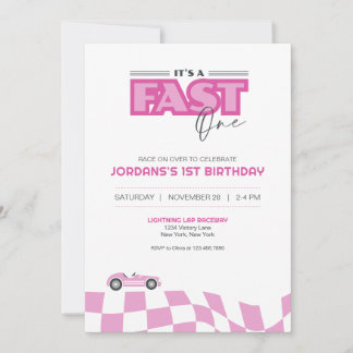 Invitation de voiture de course pour premier anniv
