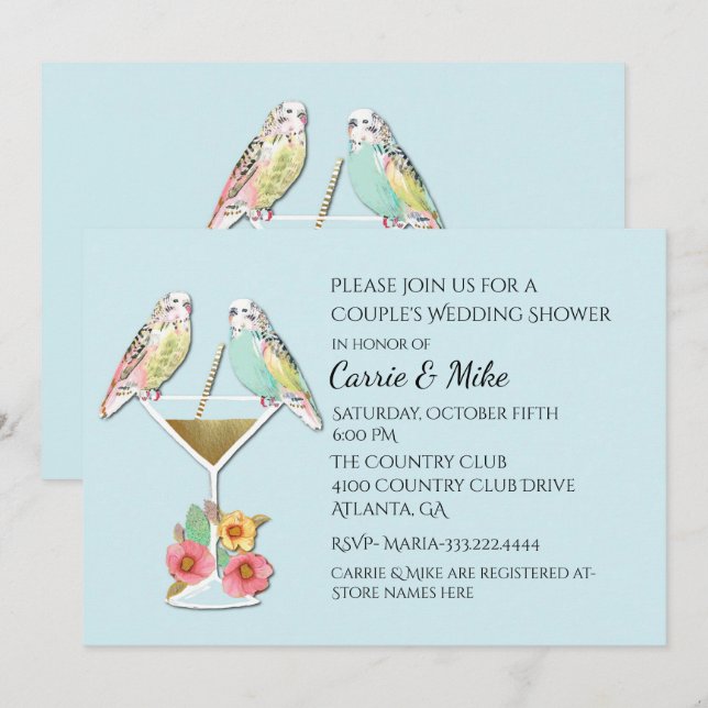 Invitation de wedding shower de couples de (Devant / Derrière)