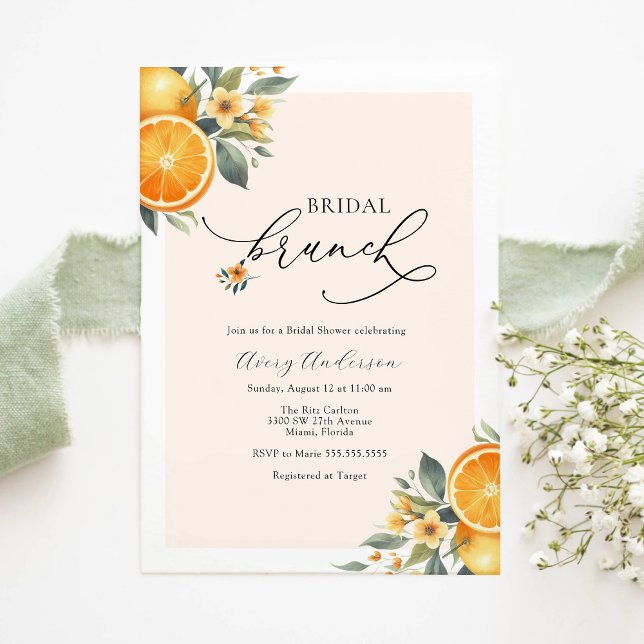 Invitation de Wedding shower Orange Brunch (Créateur téléchargé)