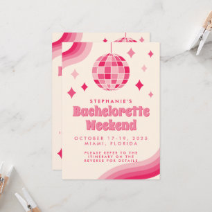 Invitation de week-end à thème disco pour l'enterr