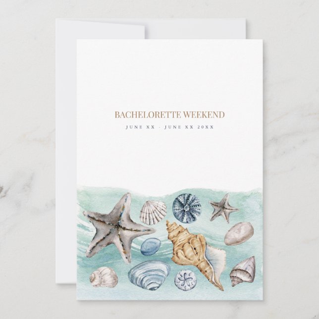 Invitation de week-end de bachelorette sur la plag (Devant)