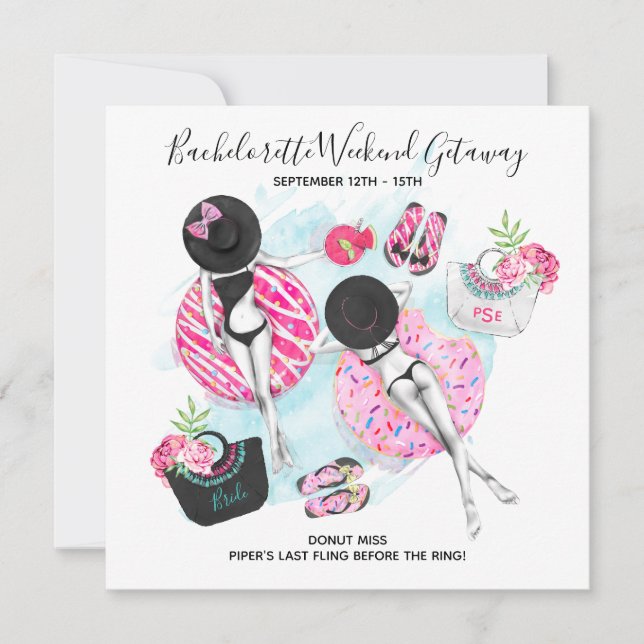 Invitation de week-end de détente plage pour EVJF (Devant)