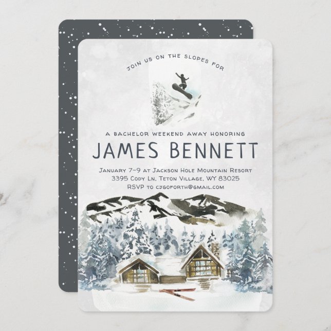 Invitation de week-end de ski pour l'enterrement d (Devant / Derrière)