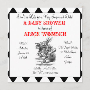 Invitation de White Rabbit Alice