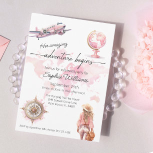 Invitation Début de l'aventure de voyage de la fête d'adieu