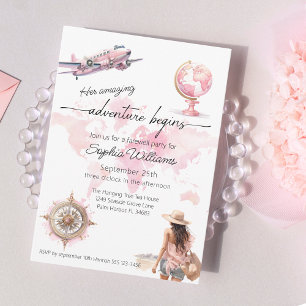 Invitation Début de l'aventure de voyage de la fête d'adieu