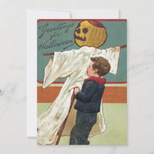 Invitation Début des années 1900 Vintage Halloween Salutation