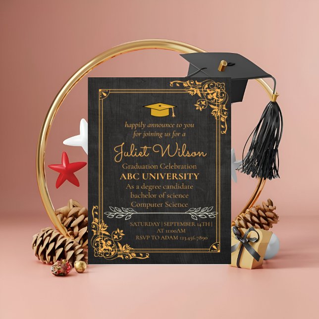 Invitation début du diplôme universitaire du collège marron (Créateur téléchargé)