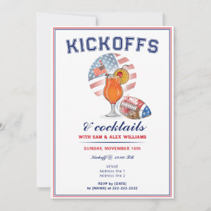 Invitation Débuts patriotiques et cocktails Jour de match de