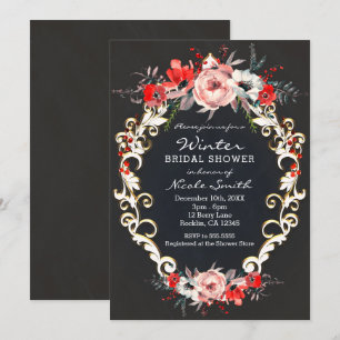 Invitation Décembre Fête de mariage d'hiver aux baies de houx