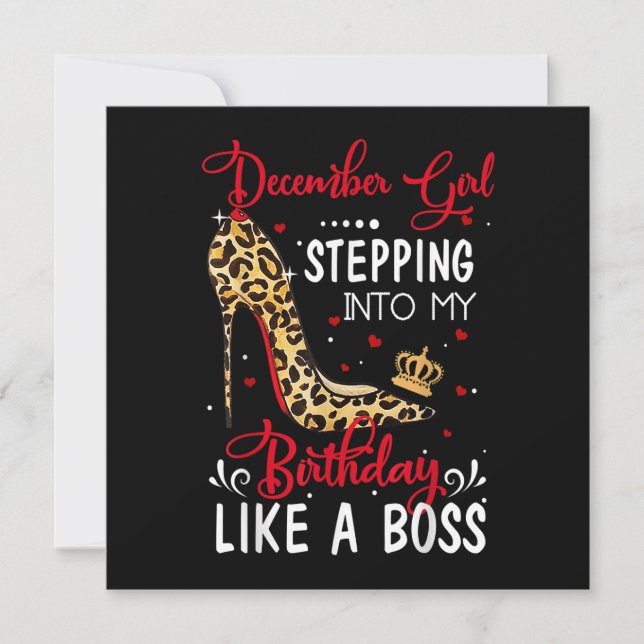 Invitation Décembre Fille entrer dans mon anniversaire comme  (Devant)