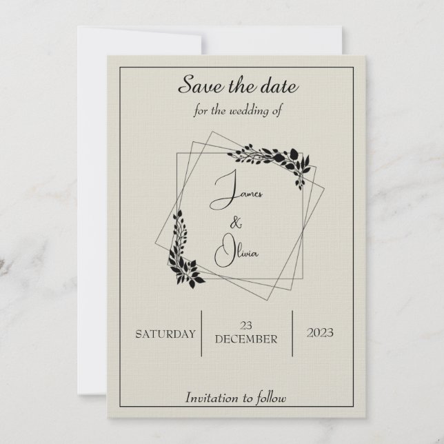 Invitation "Décembre histoire d'amour" Enregistrer la date (Devant)
