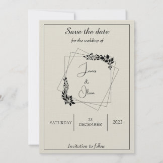 Invitation "Décembre histoire d'amour" Enregistrer la date