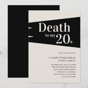 Invitation Décès à 20 ans 30e anniversaire