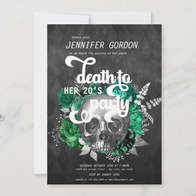Invitation Décès à ma fête d'anniversaire de jeunesse | Goth  (Devant)