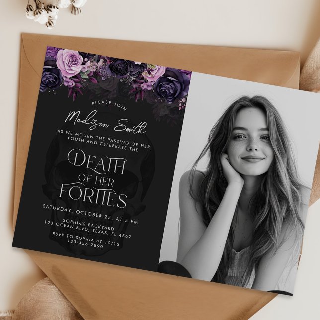 Invitation Décès de ses quarante 50e anniversaire de fête Pho (Créateur téléchargé)