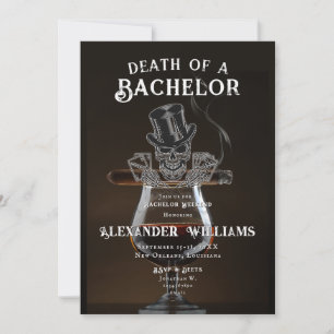 Invitation Décès d'un Bachelor Skull Poker Bachelor Party