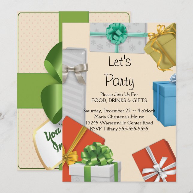 Invitation d'échange de cadeau (Devant / Derrière)