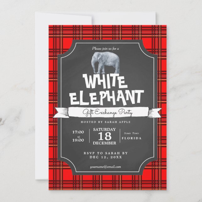 Invitation d'échange de cadeau de Noël d'objet (Devant)