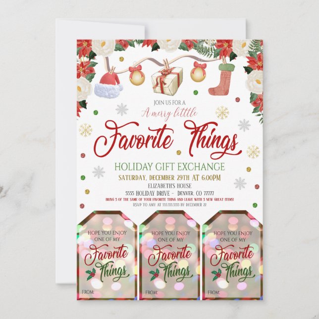 Invitation d'échange de cadeaux de Noël (Devant)
