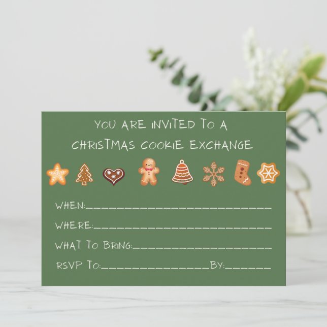 Invitation d'échange de cookies de Noël (Debout devant)
