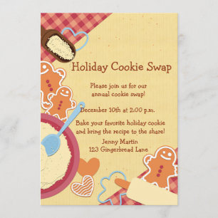 Invitation d'échange de cookies de vacances