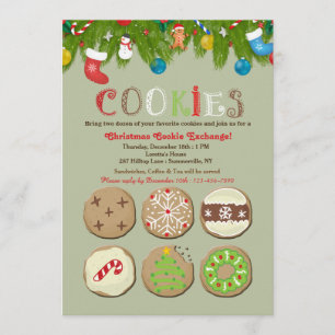 Invitation d'échange de cookies de vacances