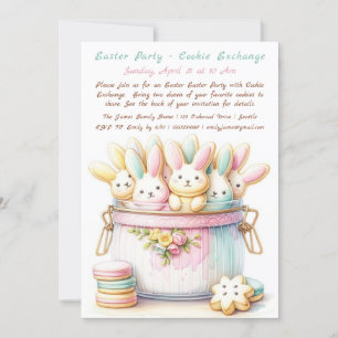 Invitation d'échange de cookies Pastel Bunny