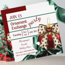 Invitation d'échange d'ornement de Noël