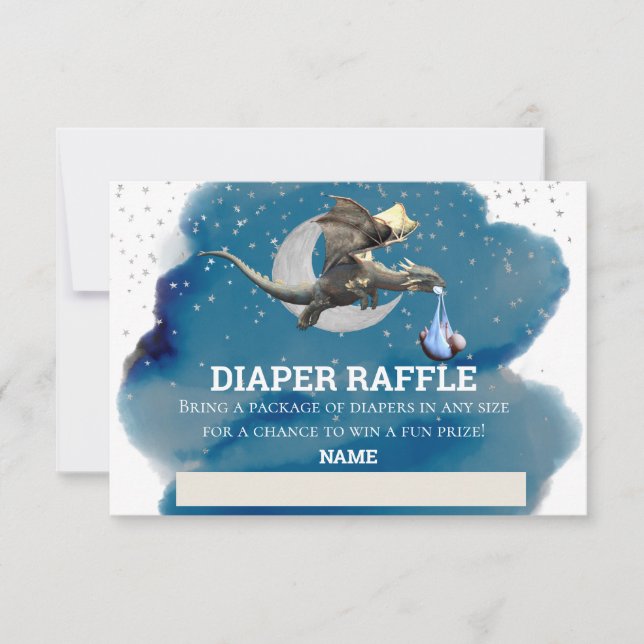 Invitation Déchets Raffle Petit Chevalier Dragon Étoile d'arg (Devant)