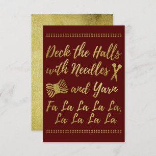 Invitation Deck Halls ・ Tricot & Fils d'artisanat Faux Gold