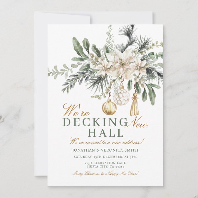 Invitation Decking New Halls Holiday Christmas Housewarming (Devant)