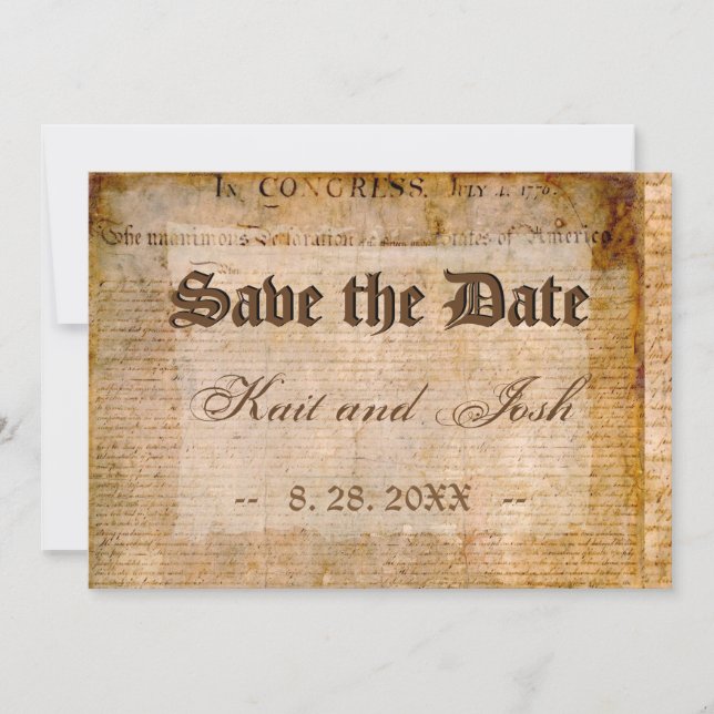 Invitation Déclaration d'indépendance des États-Unis Parchemi (Devant)