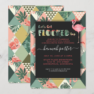 Invitation Déclenché   Flamant rose Bachelorette à thème