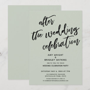 Invitation Décontracté après la fête du Mariage Sage Green