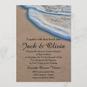 Invitation Décontracté Beach Sand Sea Foy Mariage