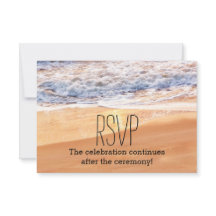 Décontracté Beach Wedding Gold Waves RSVP