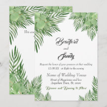 Décontracté Beach Wedding Green Eucalyptus Palm fe