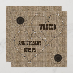 Invitation Décontracté Burlap 50e anniversaire