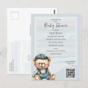 Invitation décontracté Cosy Bear Baby shower