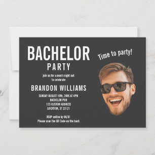 Invitation Décontracté Funky Custom Photo Bachelor Party