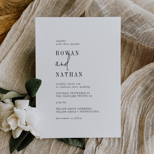 Invitation Décontracté moderne chic noir et blanc Mariage (Créateur téléchargé)