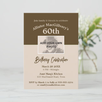 Invitation décontractée de 60e anniversaire avec p